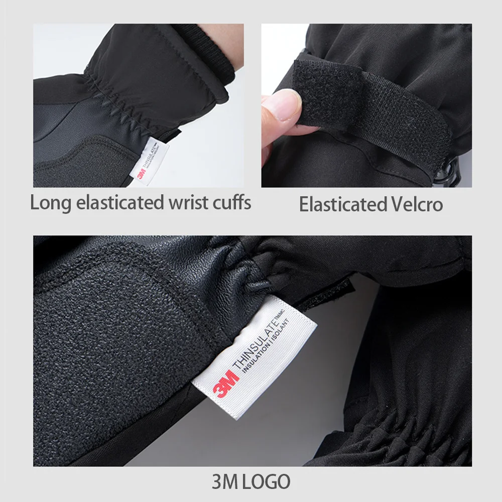 Männer Winter Wasserdichte Radfahren Handschuhe Outdoor Sport Laufen Motorrad Ski Touchscreen Fleece Handschuhe Nicht-slip Warme Volle Finger – Detail 14