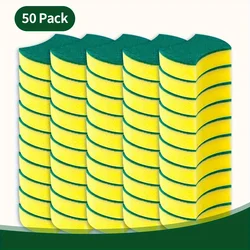 50/100Pcs Scrub Sponges Kitchen Double-Sided Cleaning Sponges Absorbent Non-Scratch Scrubbing Sponge for Washing Dishes Pots Pan