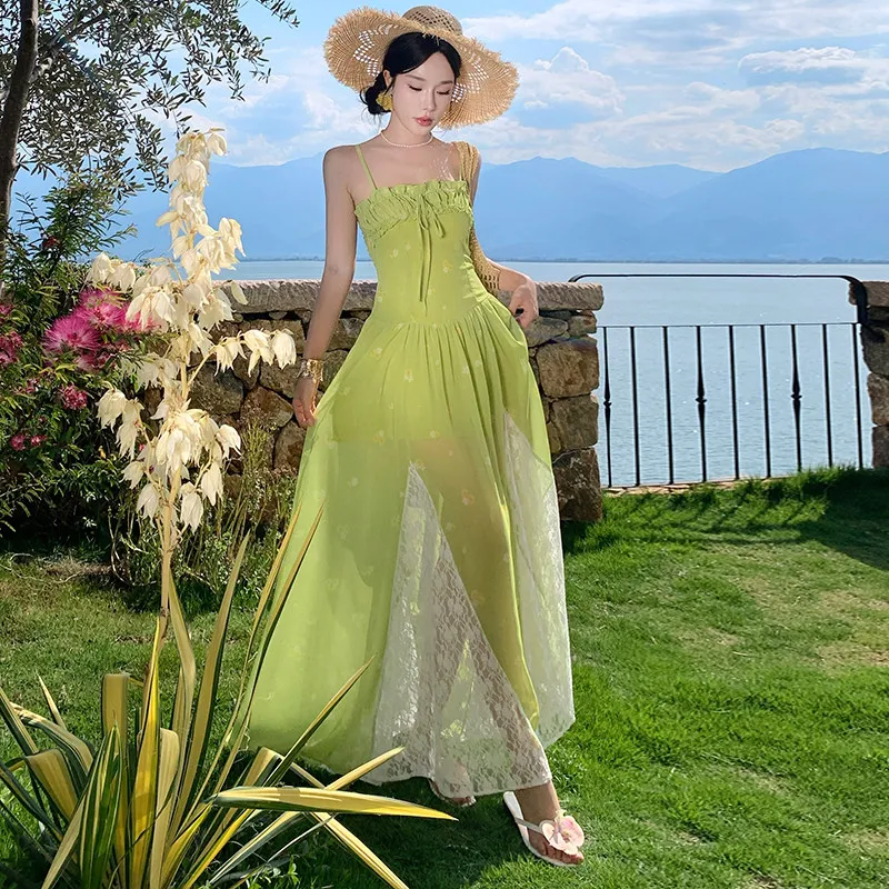 Green Floral Print …
