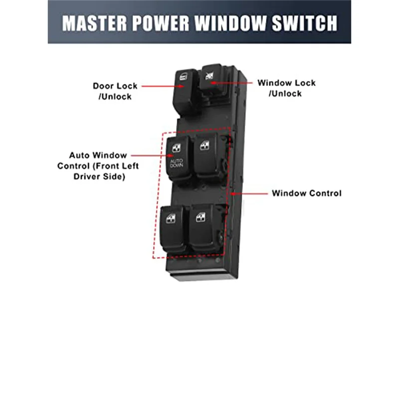 Switch 93570EF000 sakelar kontrol pengangkat jendela daya Master elektrik untuk Kia Sportage 2005 2006 2007 2008 2009 2010