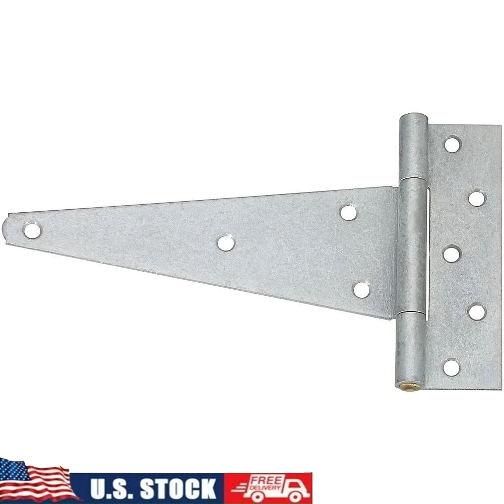 

10 Inch Heavy Duty T Hinge Galvanized Tight Pin Left Right Applications Boxed Loose Durable Hardware Accessories