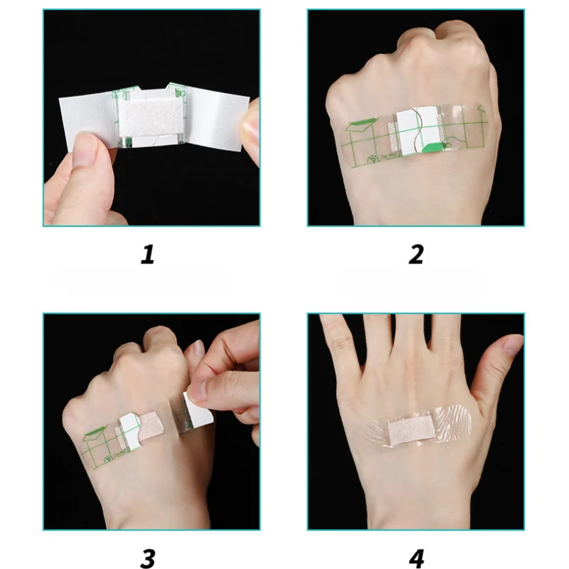 120pcs/set Transparent Waterproof Band Aid Hemostasis Strips Patches  First Aid Adhesive Dressing Wound Plaster Bandage