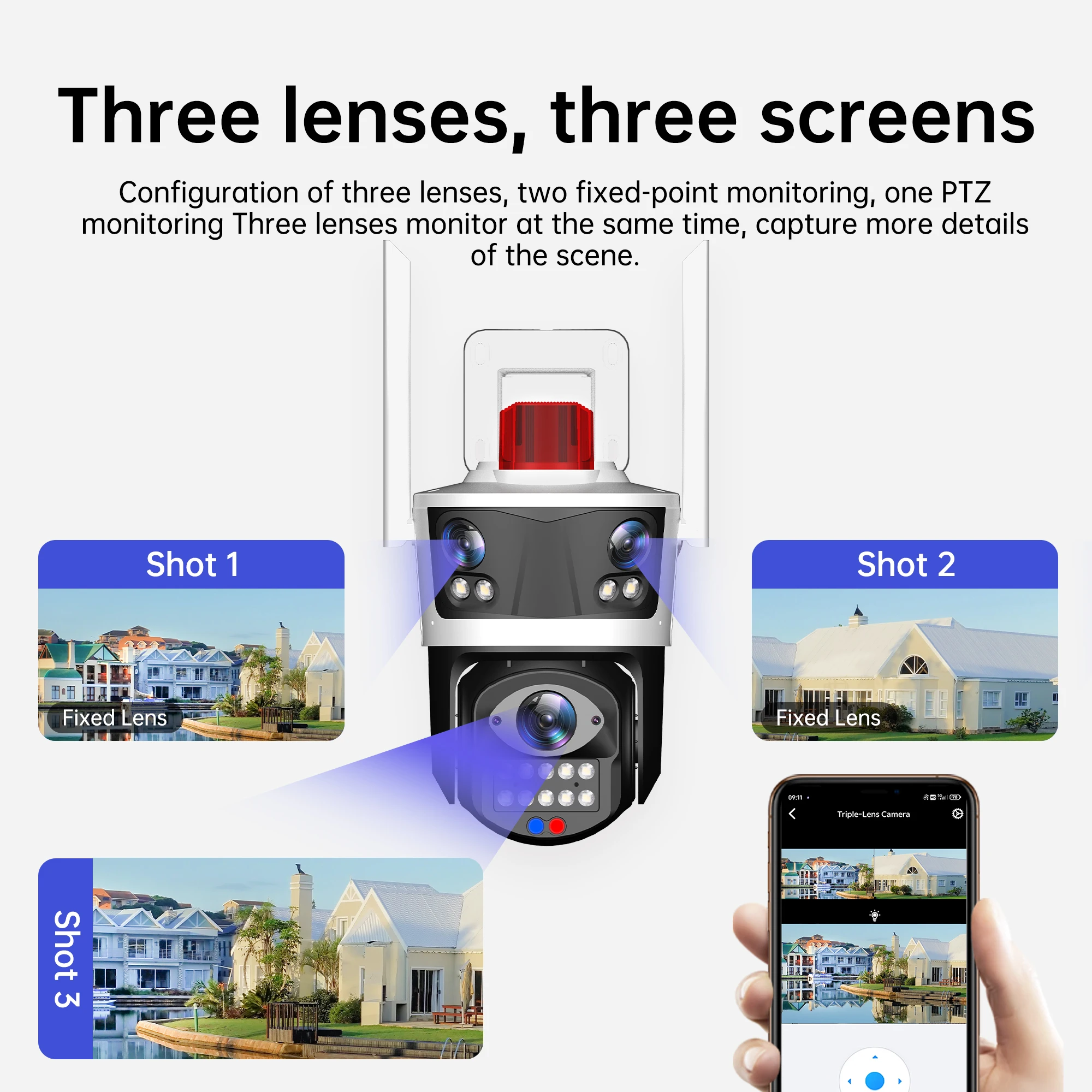 Imagem -02 - Câmera de Segurança ip com Visão Noturna Lens 5g Wifi ip Vigilância Ptz Colorida Impermeável Inteligente Detecção Humana ao ar Livre 12mp