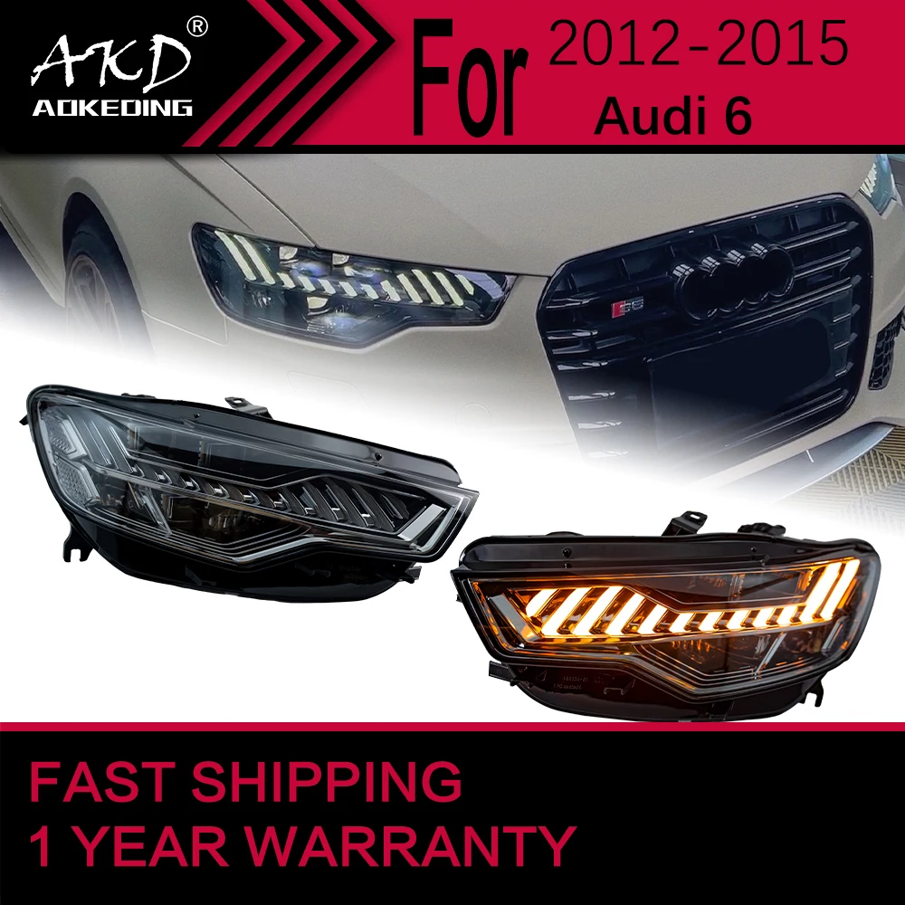 

Car Lights for Audi A6 A6L LED Headlight 2012-2015 A6 Head Lamp Drl Projector Lens Automotive Accessories