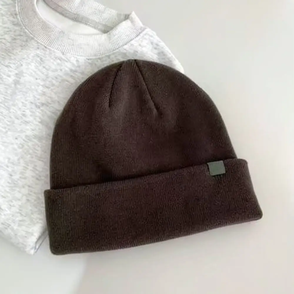 Casual Knitted Beanie Hat Winter Unisex Solid Color Brimless Skull Cap Soft Elastic Warm Headgear Fashionable Daily Accessory
