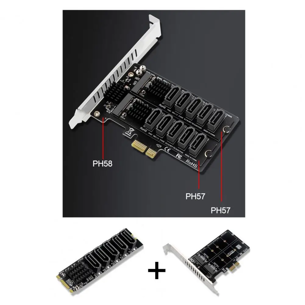 

Карта расширения Sata 5-портовый адаптер Sata Адаптер Sata3 SSD с 5-портовым преобразователем для расширения жесткого диска M.2 B-key to Sata