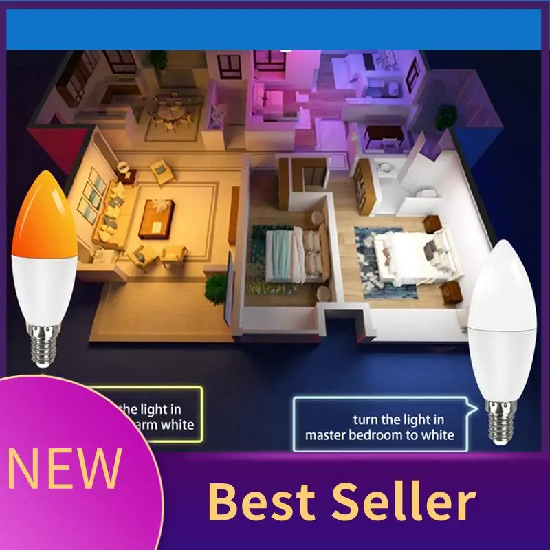 

M07K-Tuya E14 Умная лампа с регулируемой яркостью, пятисторонняя спиральная лампа-свеча, Wi-Fi, RGB-лампа, дистанционное управление и голосовое управление, 9 Вт