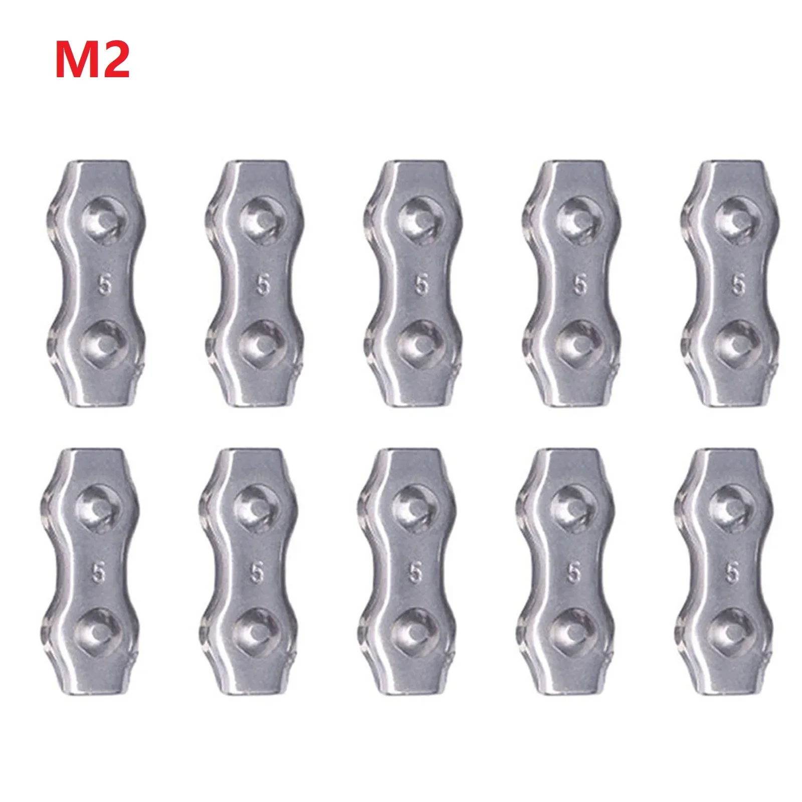 Morsetto per fune metallica da 10 pezzi Morsetto duplex per connettore per fune Morsetto di fissaggio a doppia morsetto per fune metallica