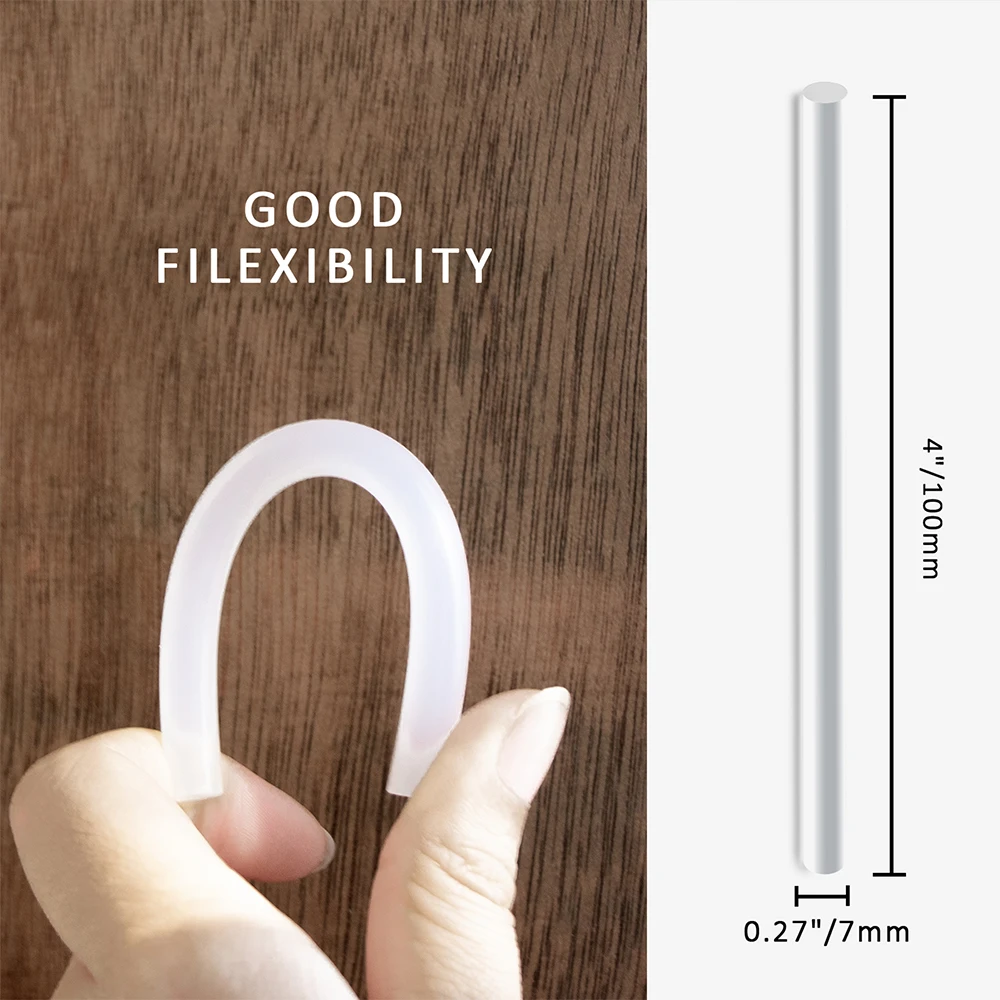 T TOVIA 7 مللي متر * 100 مللي متر عصا صمغ شفافة تذوب بالحرارة مادة EVA مناسبة لتقوم بها بنفسك ، ألبومات الصور/الخشب ، إلخ. 60 قطعة/120 قطعة