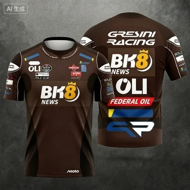 Gresini Racing Themed Short-sleeve T-shirt Sports Casual Style Breathable Comfortable For Racing Enthusiasts Daily Wear
