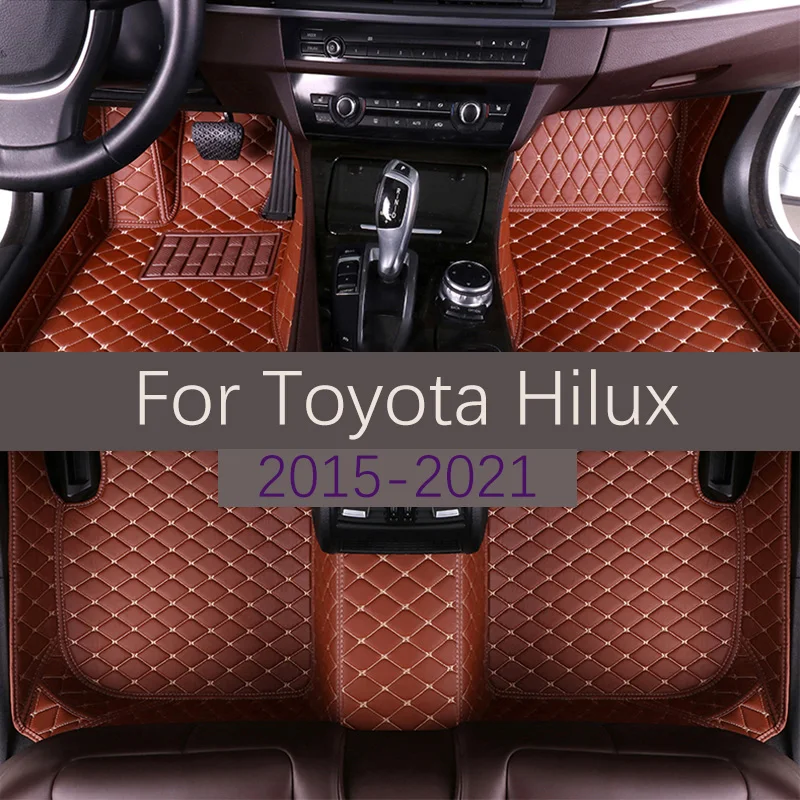 

Fashion Car Floor Mats For Toyota Hilux 2015 2016 2017 2018 2019 2020 2021 Custom Leather Automobile Carpet Rugs Foot Pads