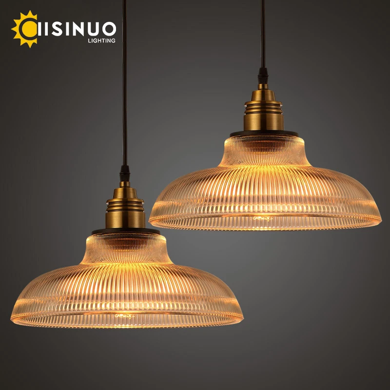 

Retro Restaurant Hanging Amber Glass Pendant Lights Creative for living room Lamp Simple bedside lamp LED E27 loft lighting