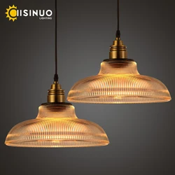 Luces colgantes de vidrio ámbar Retro Para restaurante, lámpara creativa para sala de estar, lámpara de mesita de noche Simple, iluminación LED E27 para loft