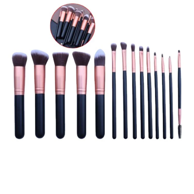 

14 PCs Makeup Brush Set Fiber Hair Gradient Eyelash Eye Shadow Brush Makeup Beauty Makeup Tools