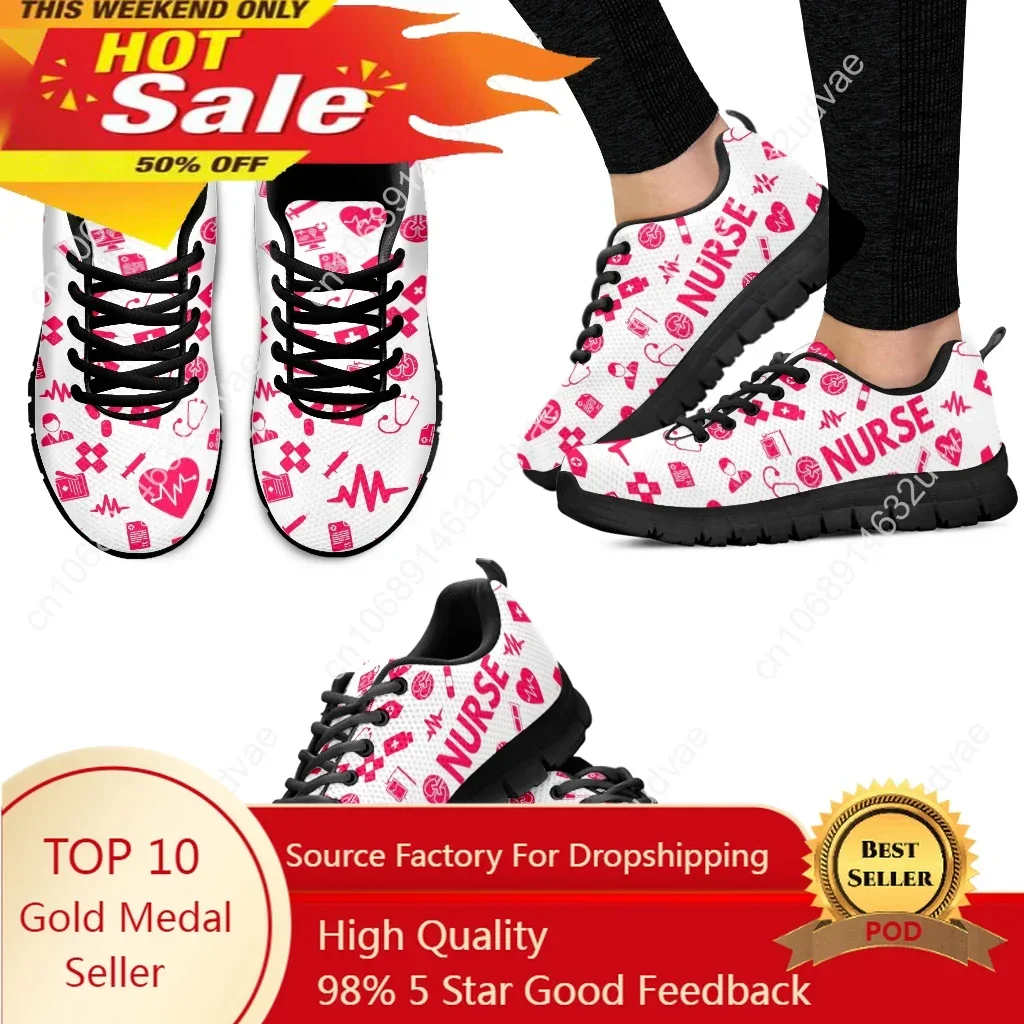 

Pink Nurse Printed Shoes First Aid Medical Items Pattern Lightweight Outdoor Shoes Summer Comfortable Shoes Zapatos