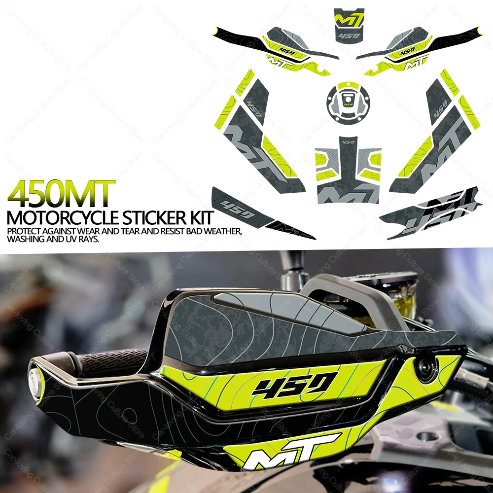 Motorcycle Accessories Waterproof Protective Tank Pad Stickers Kit 3D Epoxy Resin Protective Sticker For CFMOTO 450MT 450MT