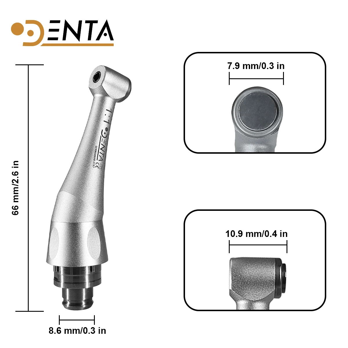 4 keys 1:1 Contra Angle enlager head for root canal endo motor Handpiece  360° Rotating Push Button Fit for Eighteeth