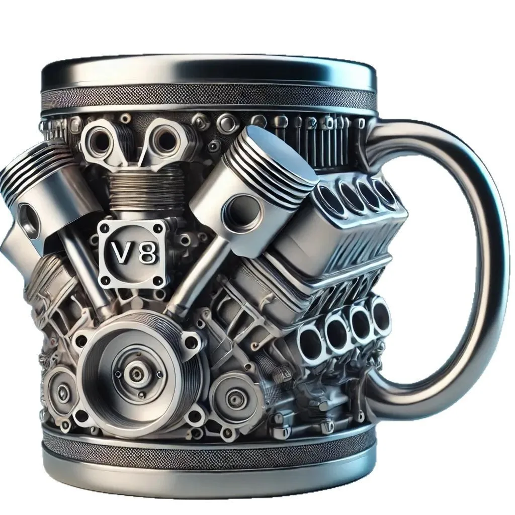 V8 محركات الفولاذ المقاوم للصدأ القهوة القدح الإبداعية الراتنج كوب ماء مضحك V6 محركات كأس النبيذ فنجان القهوة حاوية المياه الملحقات