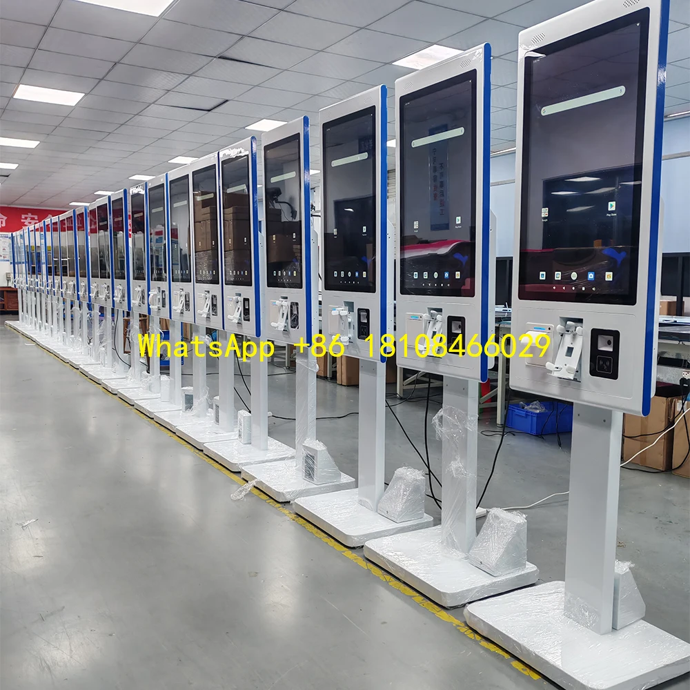 -Service Payment Kiosk SDK Floor Stand 21.5 27 32 Inch Intelligent Capacitive Touch POS NFC Self-Checkout Machine Self