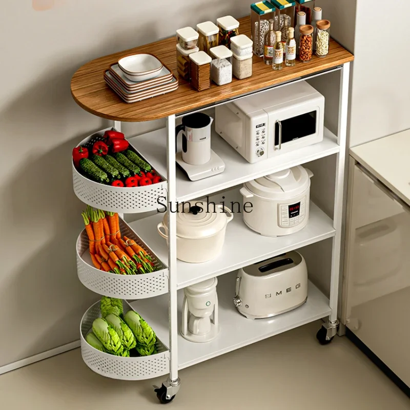 

Kitchen Floor-to-ceiling trolley Vegetable basket Meal side storage Multi-layer functional rack