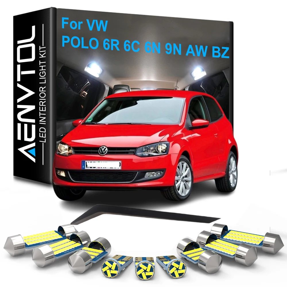 Auto-Zubehör LED-Innenbeleuchtung Canbus für VW POLO 6R 6C 6N 9N AW1 BZ1 1995-2025 Auto-Deckenleuchte Leseleuchte Kofferraumleuchte Schminkspiegelleuchte