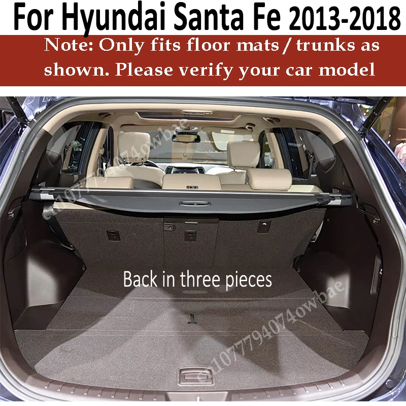 High quality The Trunk Cargo Leather Liner For Hyundai Santa Fe 5 seats 2013-2018 Car Trunk Mat Cargo Compartment Carpet Mud