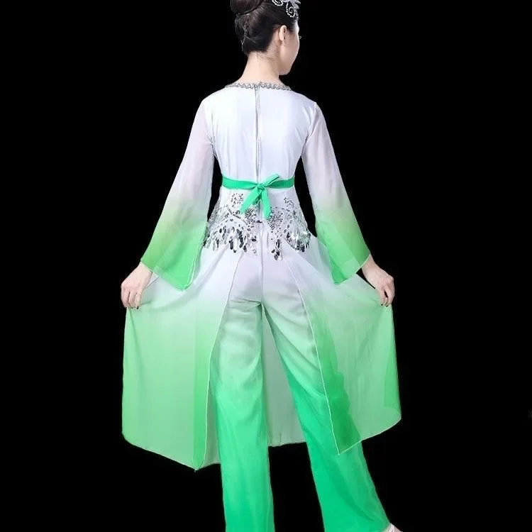 Trajes de dança folclórica chinesa para mulheres, dança clássica, roupas para dança para meninas, manga longa, dança yangko