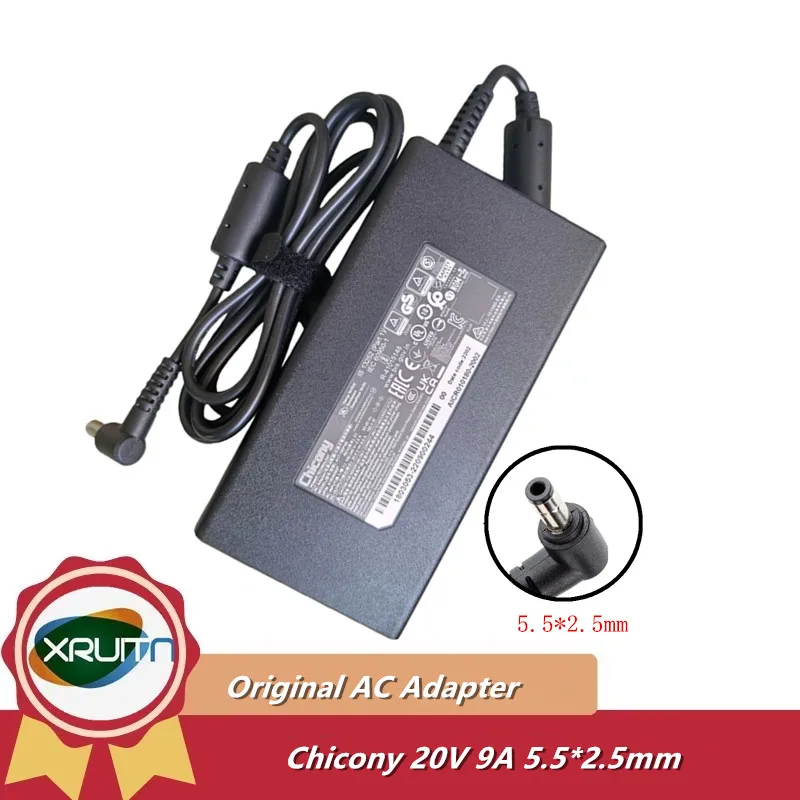 

100% Genuine Chicony 20V 9A 180W AC Adapter Charger for Sager NP7800P NP7880P-S Laptop Power Supply A17-180P4B ​A180A068P