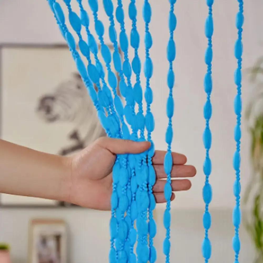 1*2M Romantic Beaded String Curtain Elegant Tassel Window Curtain Simple Fashion Solid Color Door Curtain
