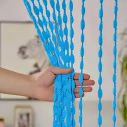 1*2M Romantic Beaded String Curtain Elegant Tassel Window Curtain Simple Fashion Solid Color Door Curtain