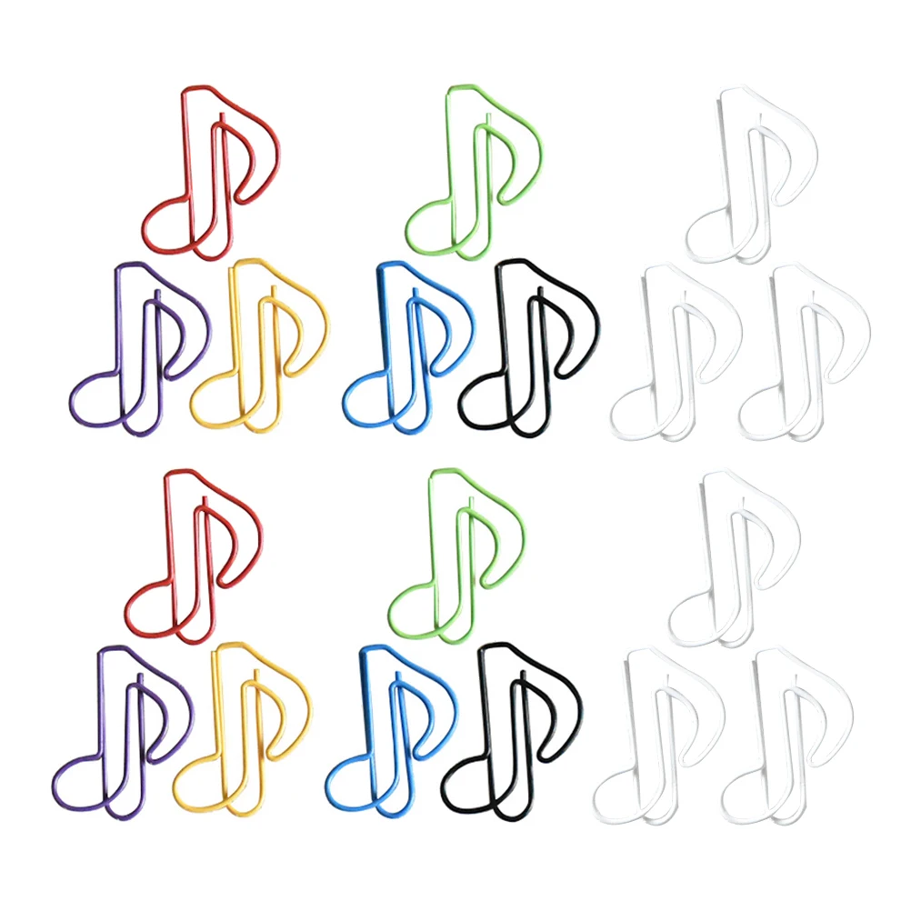 

50pcs Music Note Paper Clips Metal Binder Bookmarks Fade Resistant KidFriendly Office Supplies Colorful Stationery Gifts