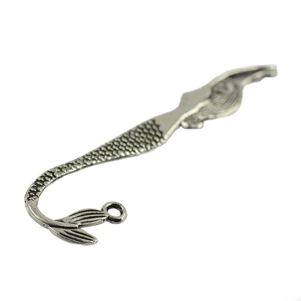 Marcapáginas de sirena ondulada única con abalorios, artesanía DIY, 10 unidades por paquete