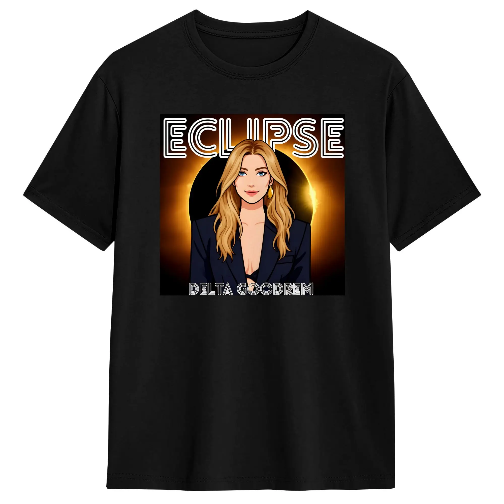 Delta Goodrem Eclipse  Cotton T-Shirt For Adult Beach Eurovisions 2026 Streetwear T-Shirts O-Neck Fashion Tees Big Size Tops