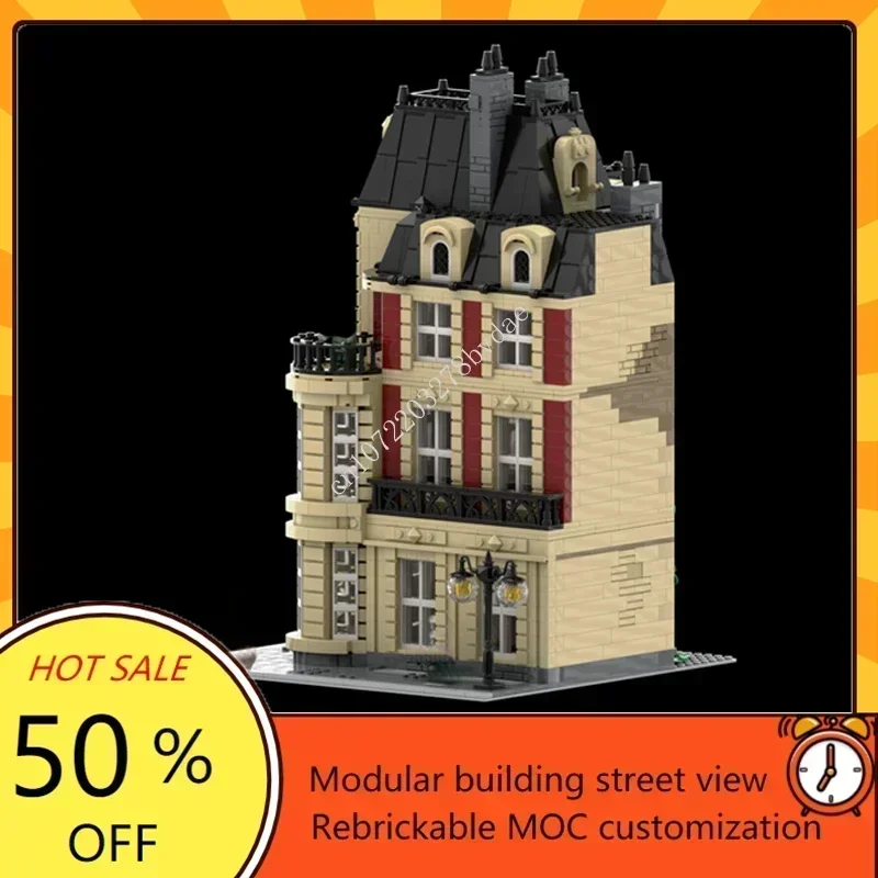2760 pièces personnalisé MOC manoir français 18ème siècle manoir Street View modèle Puzzles personnalisés bricolage assemblage éducatif cadeaux de noël