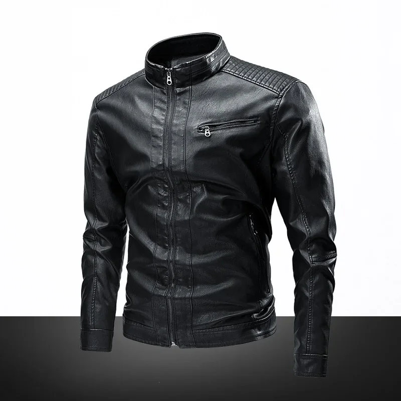 

Autumn Winter Warm Black Outdoor Outwear Coats 5XL Plus Szie Mens Slim new PU Leather Jacket Motorcycle Biker Men's Jackets