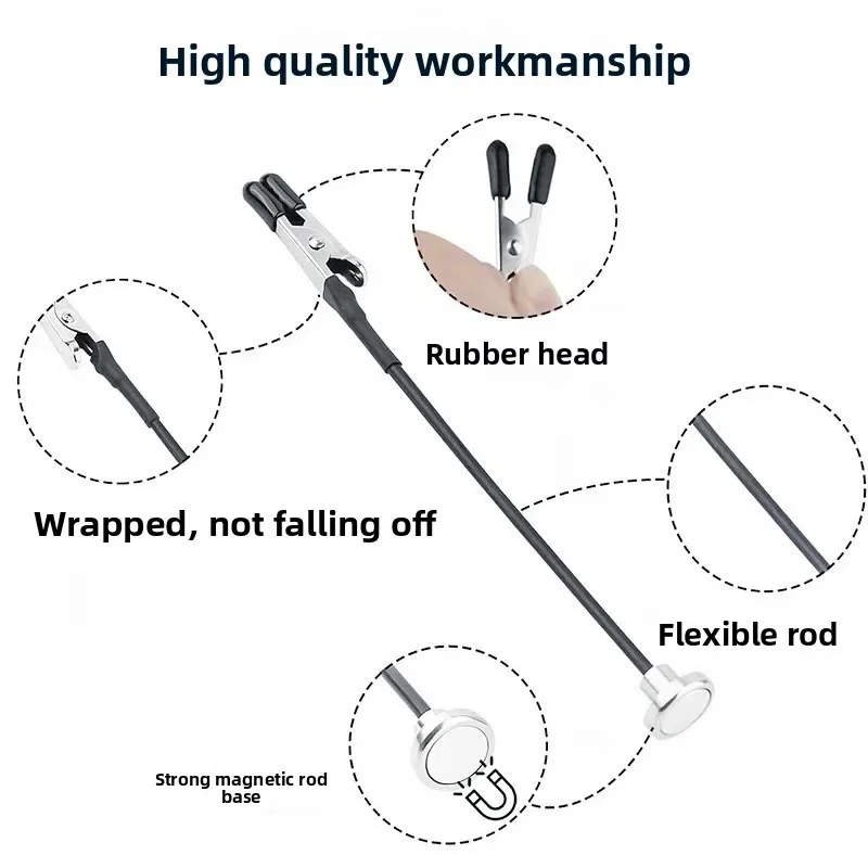 Soldering Third Hand with Strong Magnetic Base Flexible Arms PCB Holder for Electronics Repair – Alligator Clip Welding Tool