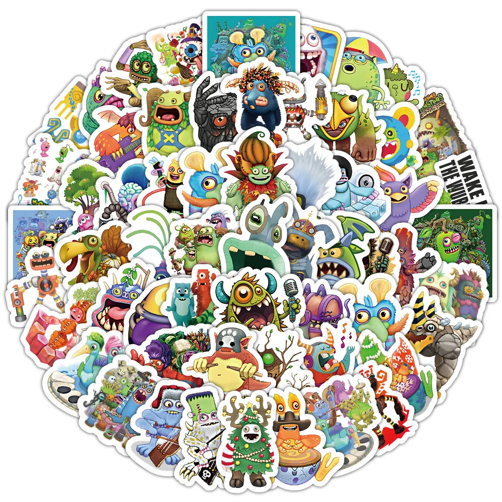 10/30/50/100pcs Cute My Singing Monsters Game Stickers Fun Cartoon Graffiti Sticker Phone Skateboard Water Bottle Decal Kids Toy