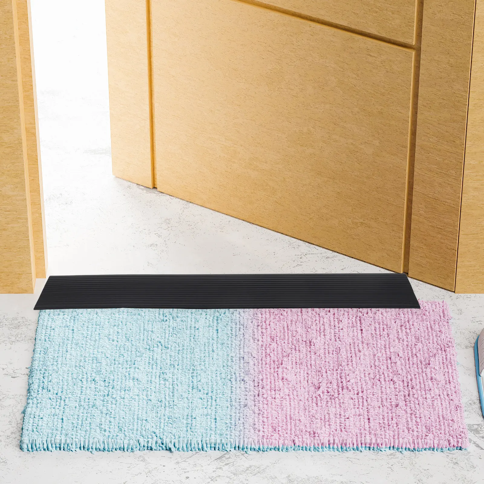 Sweeping Robot Ramp Pad Black Self-Adhesive Threshold Strip For Doorways Universal Floor Transition Mat Indoor Mobility Ramp