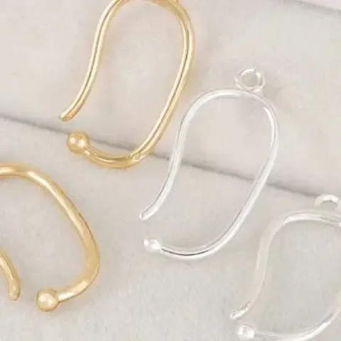

14K Gold Pure Silver Painless Ear Hook Without Ear Hole, Ear Bone Clip, DIY Ear Hook, Ear Suspension Accessory