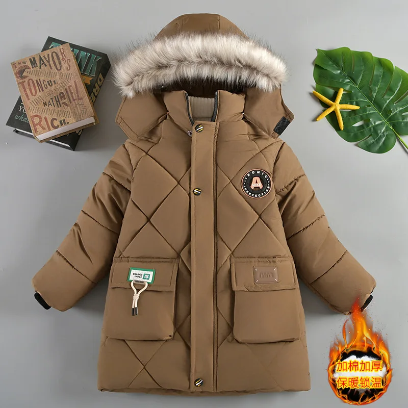 

Boys winter winter wear cotton-padded jacket thick foreign style boys in the long thick cotton-padded coat manufacturers