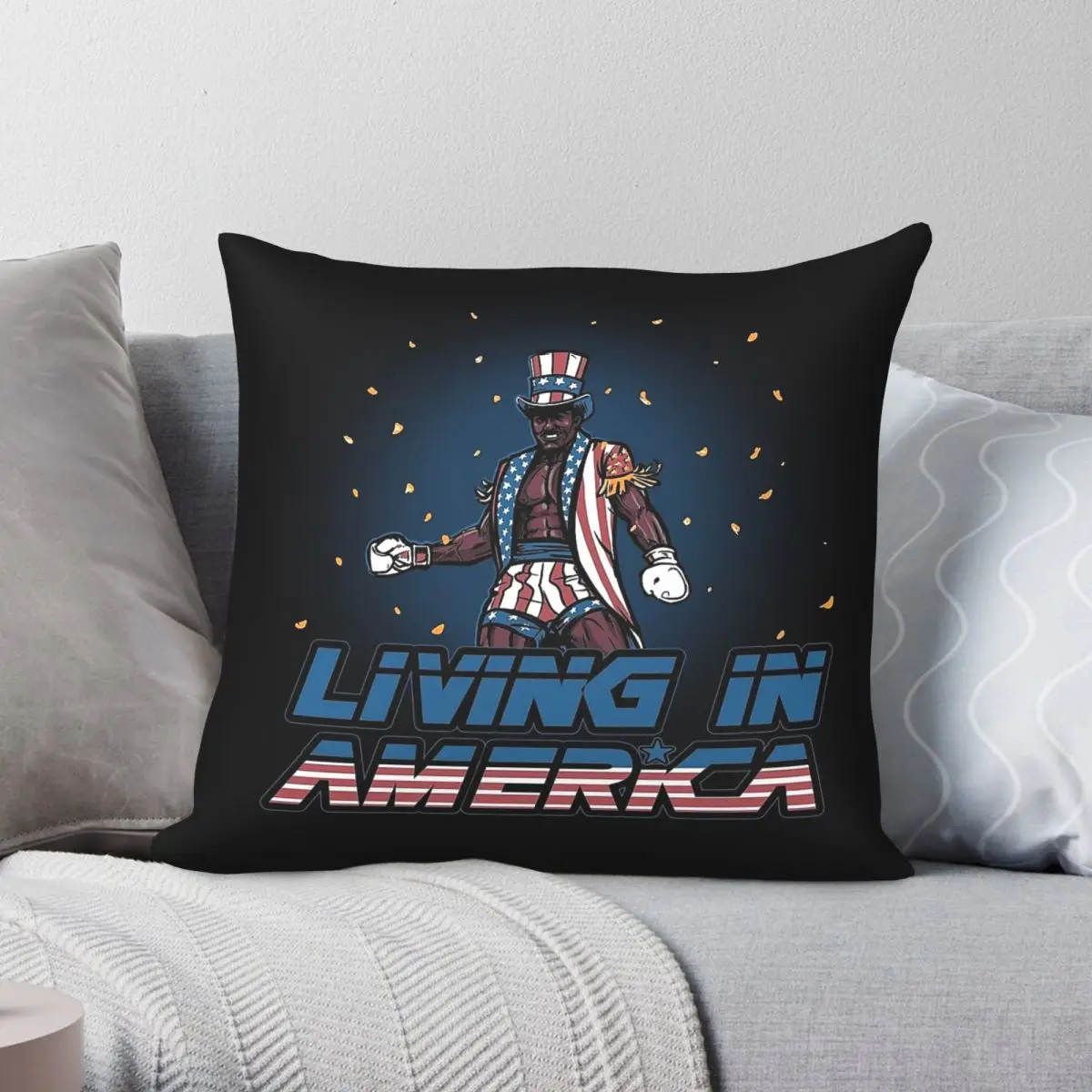Rocky Apollo Creed Living In America Square Pillowcase Polyester Linen Velvet Printed Decorative Home Cushion Case Wholesale 18