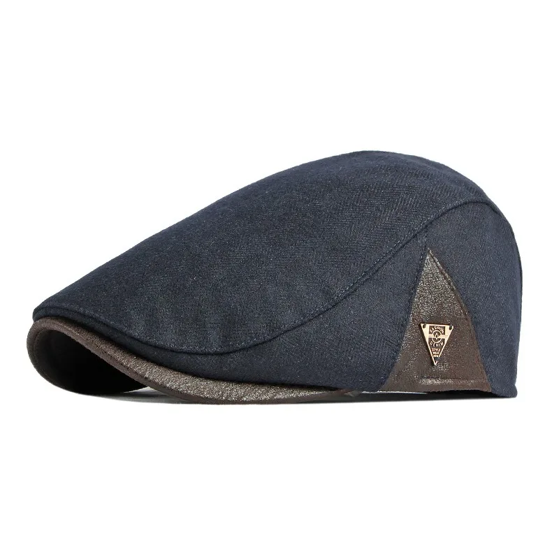 Stylish Korean Style Hat Men\'s Autumn And Winter Thickening Warm Peaked Cap Women\'s Artistic Advance Hats Beret Men\'s