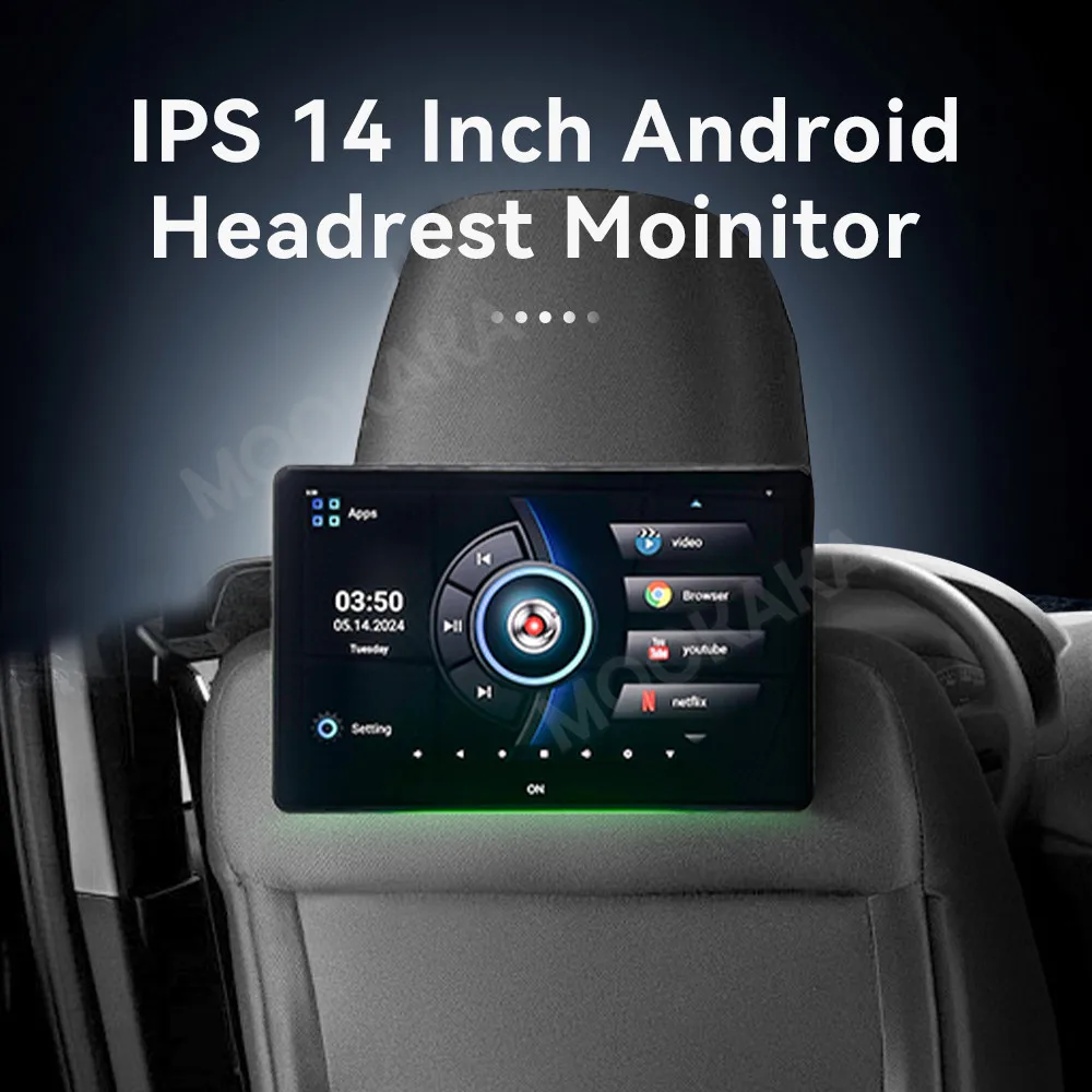 14.4 Inch Touch Screen Headrest For Universal Car Display Android Car Multimedia Player Bluetooth Autoradio Video Player Screen