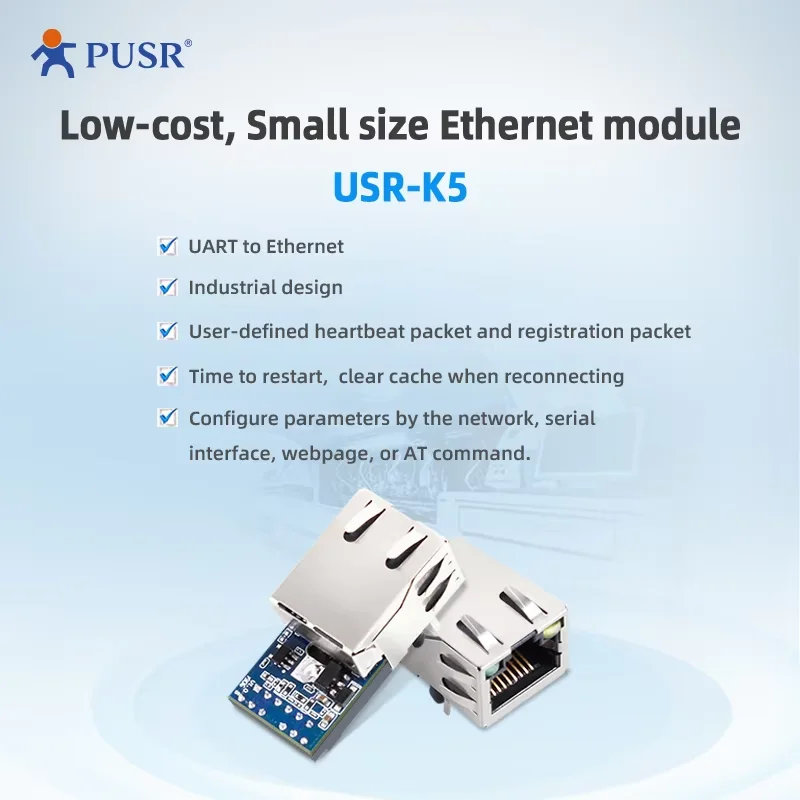 Picture 3: PUSR UART TTL to Ethernet Modules Easy to Config Industrial Design Ethernet Module USR-K5(Price for 3 Piece)