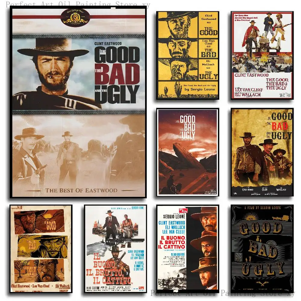 The Good The Bad And The Ugly Poster Self-adhesive Art Room Entrance Restaurant Wall Decor Art Painting
