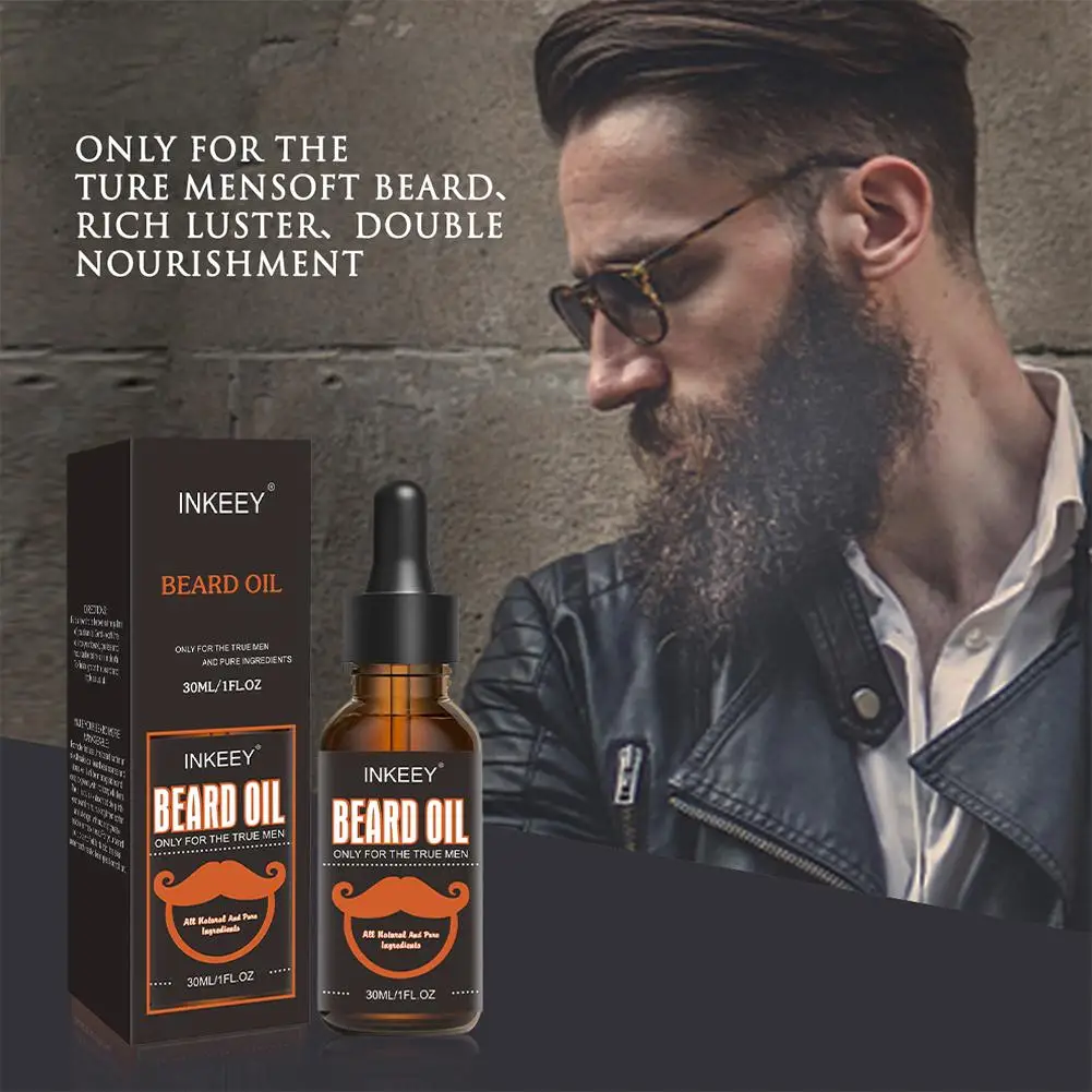 30ml Beard Care Oil For Men Natural Organic Beard Care Fast Shine Soften Beard Strengthens Mustaches Smooth Nourishing