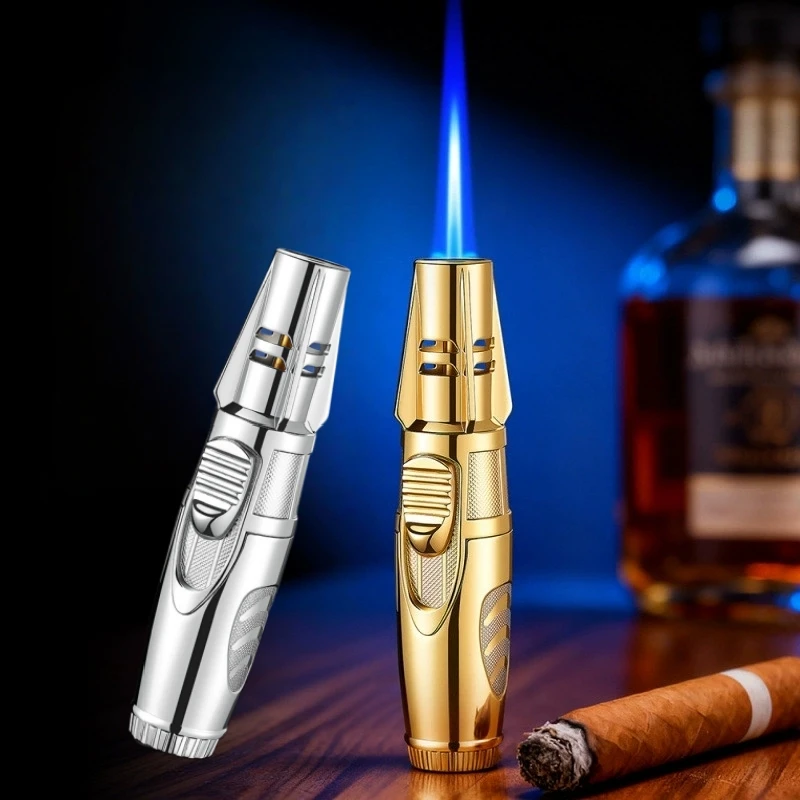 

Metal High-temperature Small Spray Gun Lighter Windproof Spray Flame Inflatable Cigar Outdoor Portable Lighter Men's Gift