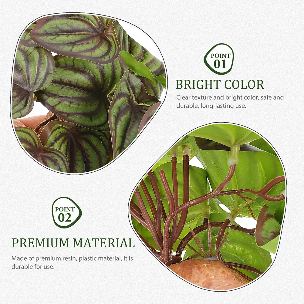 

Decorative Plants Decoration Fake for Reptile Tank Terrarium Landscaping Resin Plastic Aquariums Artificial