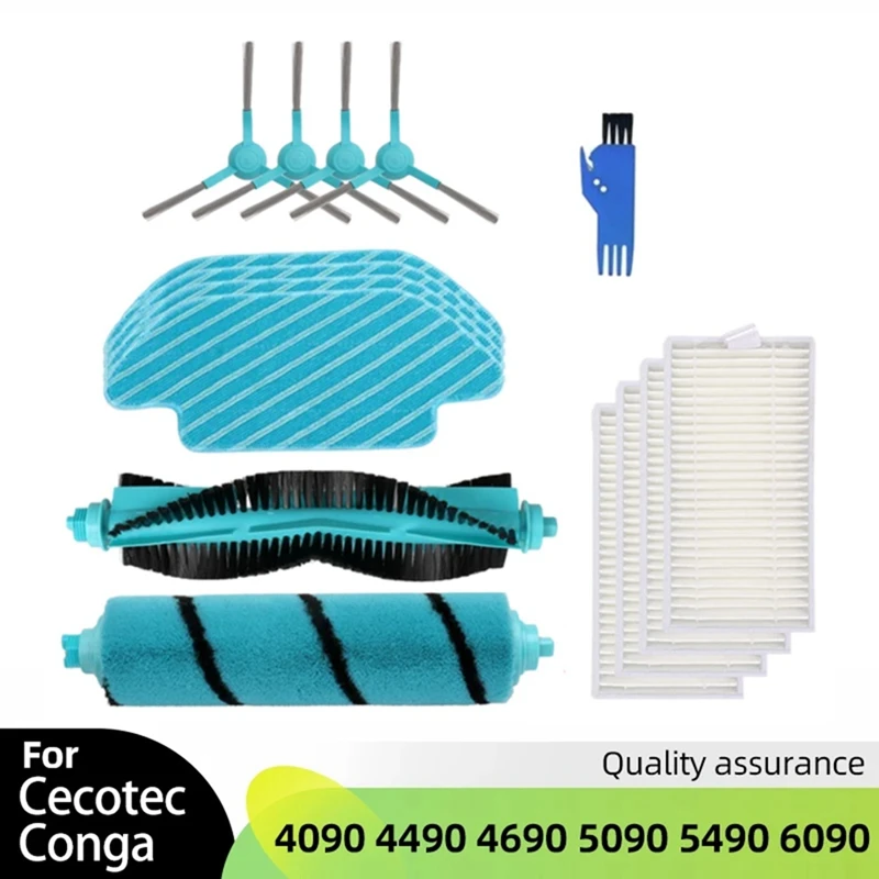 Запчасти для робота-пылесоса Cecotec Conga 4090 4490 4690 5090 5490 6090, основная боковая щетка, фильтр НЕРА, ткань для швабры