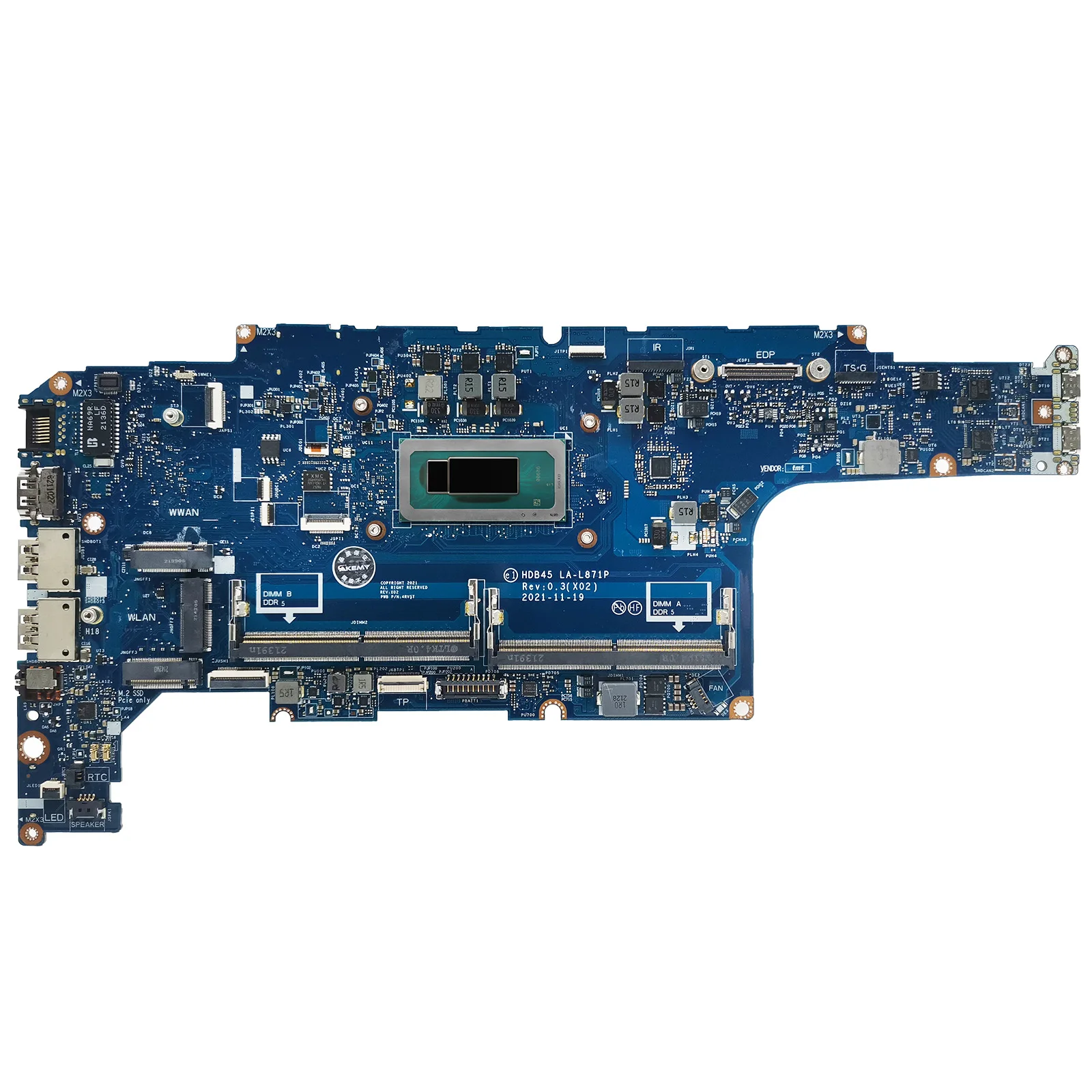 LA-L871P Moederbord Voor Dell Latitude 5431 Laptop moederbord met I5-1250P CPU CN-0096H8 01DFGR Test